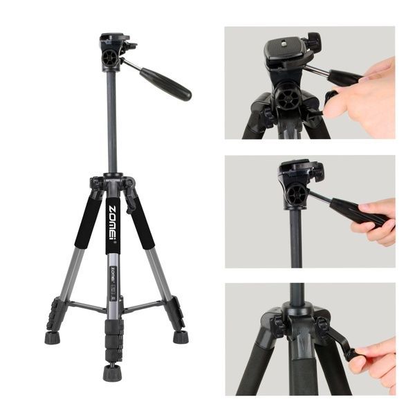 Штатив ZoMei Q111 універсальний 1,4 м 5 кг, для фотокамер з 3D головкою Сірий ZMQ111S фото