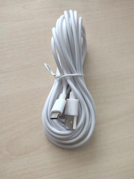 Кабель usb - micro usb для зарядки та живлення 14 м білий USB-micro 14m фото