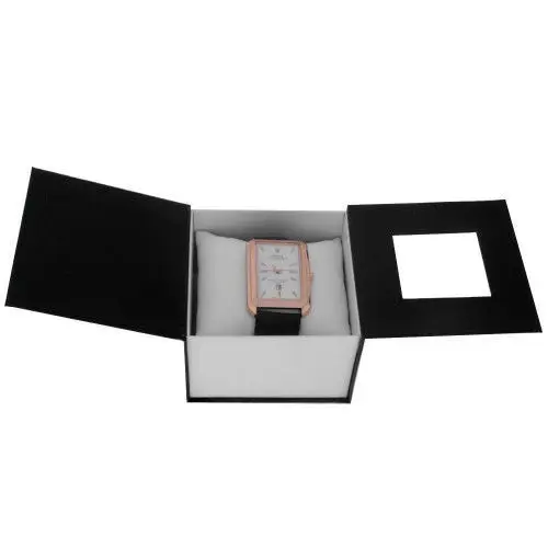 Коробка для годинника подарункова, футляр, скринька чорно-біла  IBW028BO фото