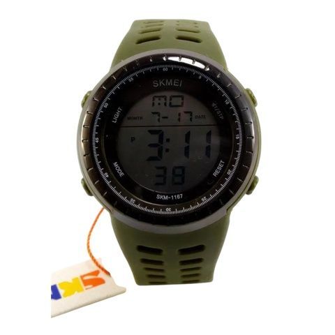 Спортивний наручний годинник skmei 1167 (скмеї) хаккі 15158 фото