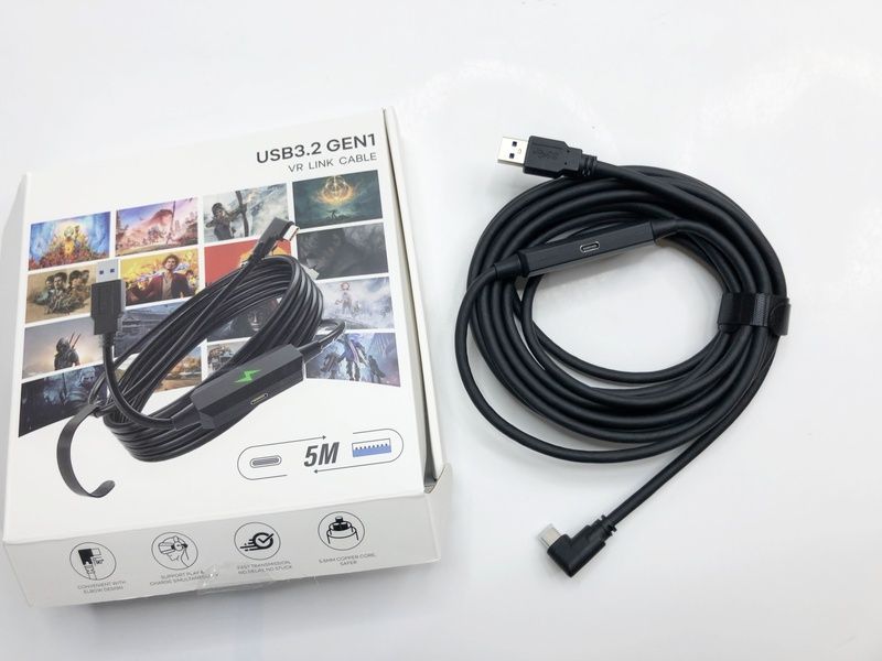 Кабель Oculus Link USB 3.2 Type-C 5 м з підсилювачем для Quest 2/3/Pro/Pico 4 живлення 9V 2A AC-5mGB9V2A фото