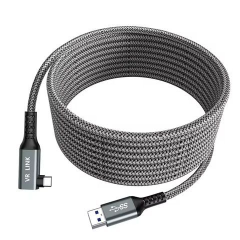Кабель Oculus Link USB 3.2 Type-C 5 м в оплетці для Quest 2/3/Pro, Pico 4 Сірий AC-5mGS фото