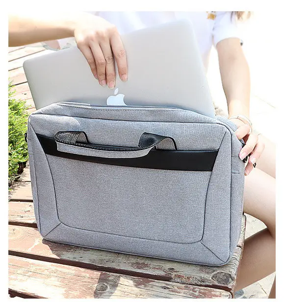 Сумка для ноутбука або macbook 14,1-15,4" спеціальна 39 см x 28 см сірий IBN041S фото