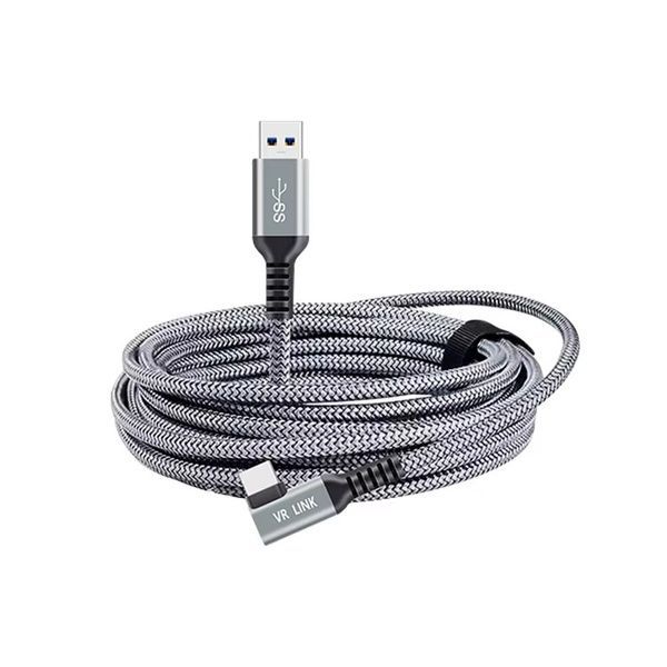 Кабель Oculus Link USB 3.2 Type-C 5 м в оплетці для Quest 2/3/Pro, Pico 4 Сірий AC-5mGS фото