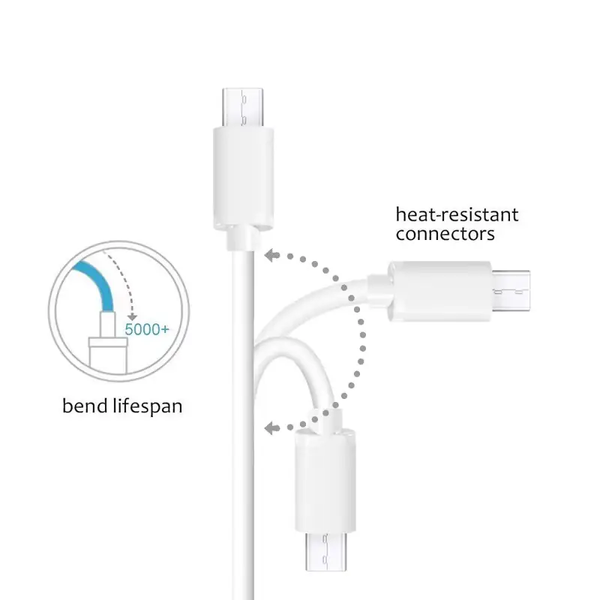 Кабель usb - type-c для зарядки та живлення 2,4a 25см білий USBType-C025m фото