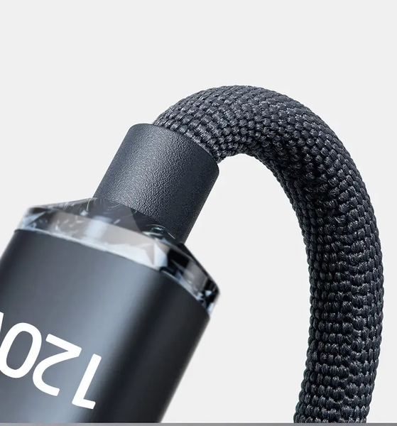 Кабель pd type-c до type-c 120w 6a 2 м швидкого заряджання та передачі даних сірий Type-C2m120WS фото