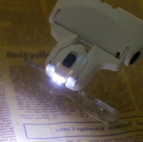 Окуляри-лупа бінокулярні 9892b2c magnifier з led підсвіткою для ремонту і змінним збільшувальним склом 9892B2C фото