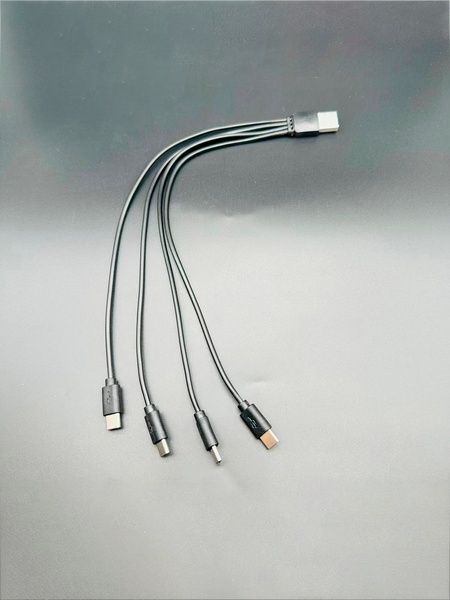 Кабель спліттер USB - 4 Type-C для зарядки та живлення 2A 20см Чорний A4C-02mB фото