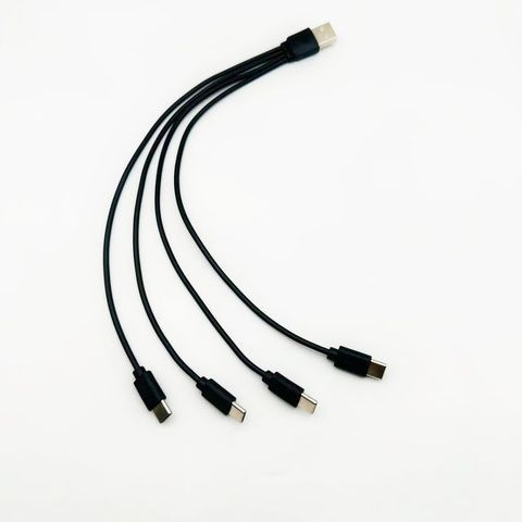 Кабель спліттер USB - 4 Type-C для зарядки та живлення 2A 20см Чорний A4C-02mB фото
