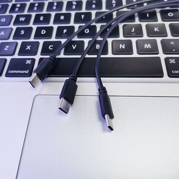 Кабель спліттер USB - 3 Type-C для зарядки та живлення 2A 20см Чорний A3C-02mB фото