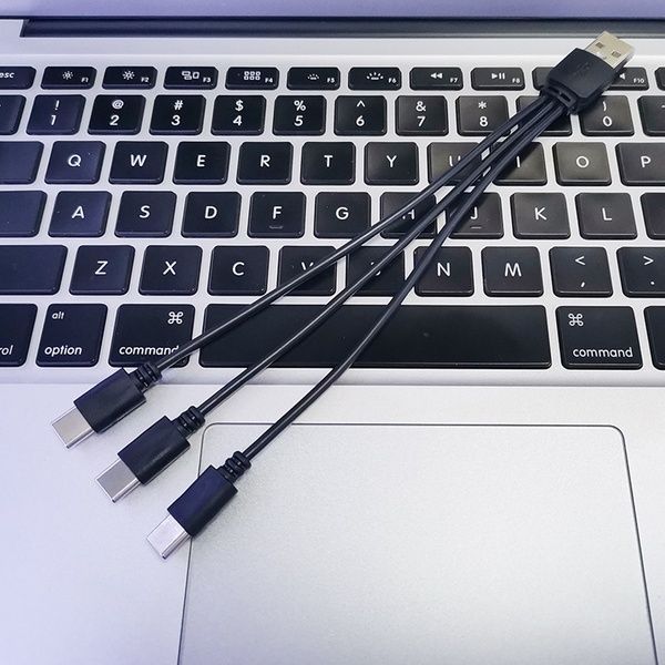 Кабель спліттер USB - 3 Type-C для зарядки та живлення 2A 20см Чорний A3C-02mB фото