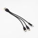 Кабель спліттер USB - 3 Type-C для зарядки та живлення 2A 20см Чорний A3C-02mB фото 4